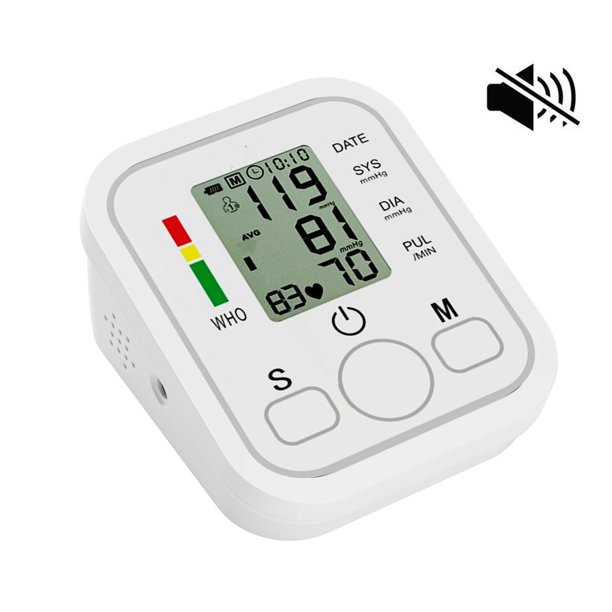 Monitor de presión arterial ARM Digital automático esfigmomanómetro tonómetro tensiómetro medidor de pulso de ritmo cardíaco Monitor BP voz