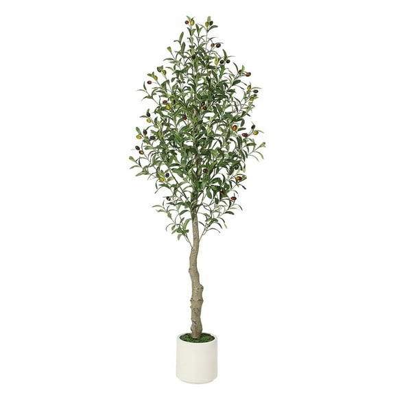 Danolapsi 5FT Tall Olive Tree Plants,Olive Trees Artificial Indoor, Faux Olive Tree with Realistic Trunk, Leaves, Fruits for Home Office Decor