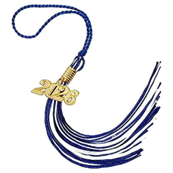 Graduation Tassel for Bachelor Cap, Blue and White with 2026 Charm, for Graduation Ceremony, School Event, Grad Party - 1PC