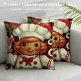 thumbnail image 3 of GOSMITH  Merry Christmas Gingerbread Man Decorative Throw Pillow Covers, Xmas Peppermint Candy Polka Dot Stripe Red Cushion Case Decor, Holly Jolly Winter Holiday Home Decoration for Sofa, 3 of 5