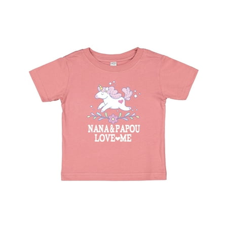 

Inktastic Nana and Papou Love Me Unicorn Gift Baby Girl T-Shirt