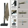 thumbnail image 5 of Boyel Living 10 x 13 FT Cantilever Patio Umbrella, Outdoor Rectangle Offset Umbrella with 360°Rotation, Heavy Duty Patio Hanging Umbrella with Base for Garden Pool Backyard, Taupe, 5 of 8