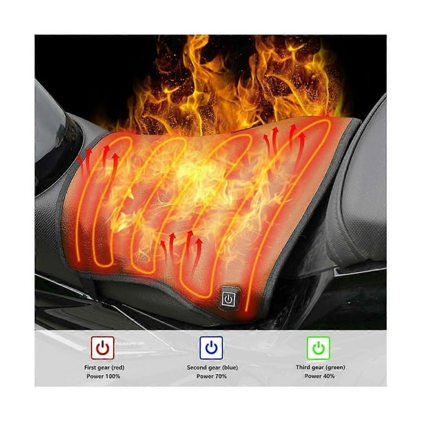Motorcycle Heated Seat Cushion Electric Heated Seat Pad for Motorcycle, Snowmobile, and ATV with Universal Fit