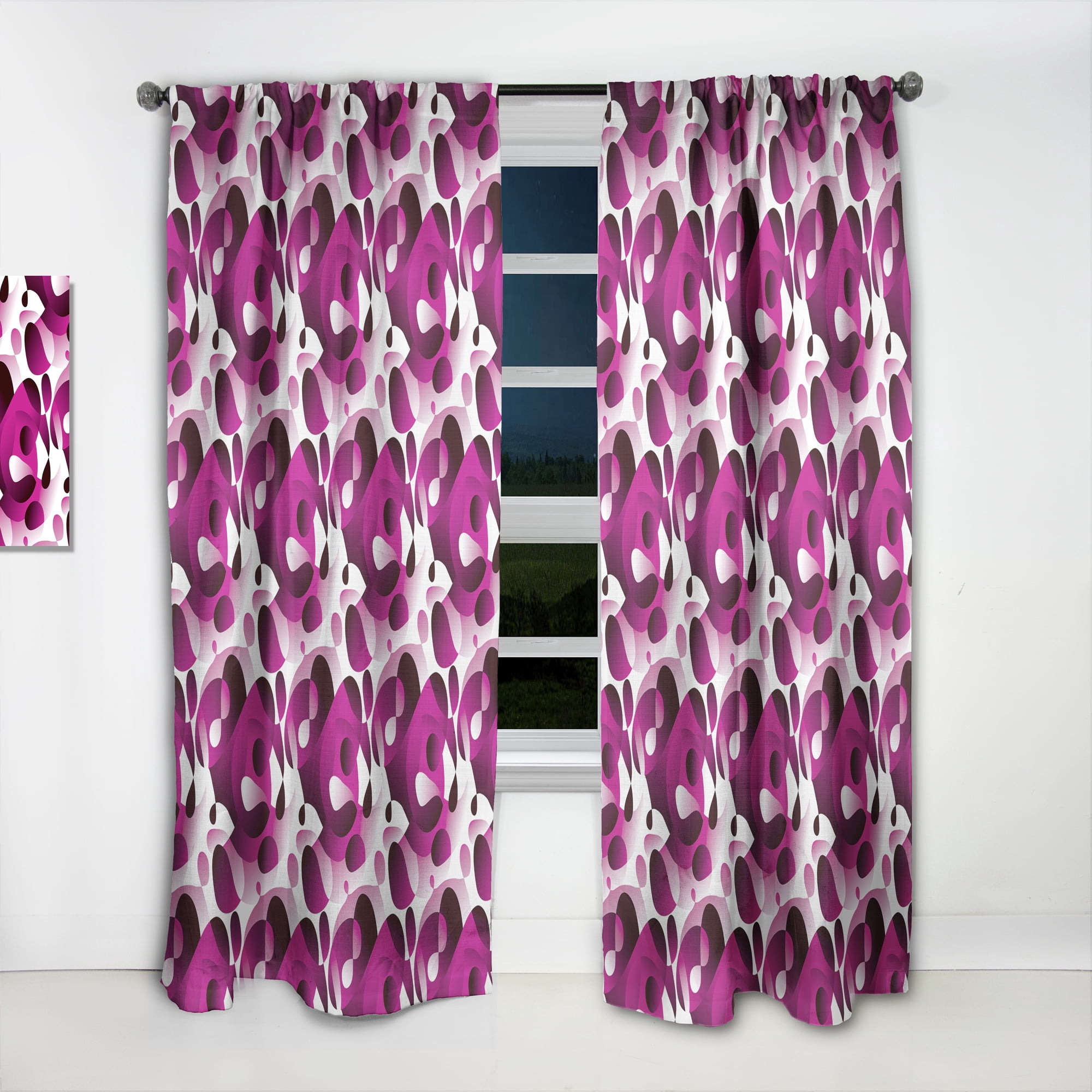 Designart 'Abstract Retro Pattern Design VI' Mid-Century Modern Curtain Panel