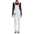 thumbnail image 3 of Dollhouse Women's Juniors Embroidered Rose Overalls, 3 of 5