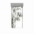 thumbnail image 2 of Bamboo Bedding Set with Sheet & Covers, Traditional Bamboo Leaves Meaning Wisdom Growth Renewal Unleash Your Power Artprint, Printed Bedroom Decor 2 Shams, 4 Sizes, Grey White, by Ambesonne, 2 of 3
