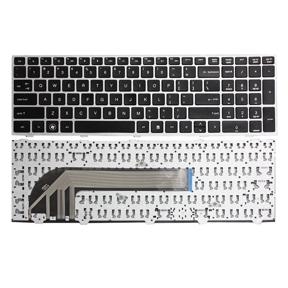 Hp Probook 4540s 4545s 4740s 4745s 701485-001 Keyboard Us With Frame Silver