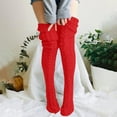 Rciityk Red Women's Cable Knit Thigh High Socks Winter Solid Warm Long