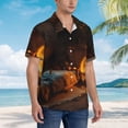 thumbnail image 3 of Fuzoiu Cozy Tree Hole Cabin Print Hawaiian Shirt for Men, Summer Beach Casual Short Sleeve Button Down Shirts, Men’s Beach Summer Shirts with Pocket,Small, 3 of 7