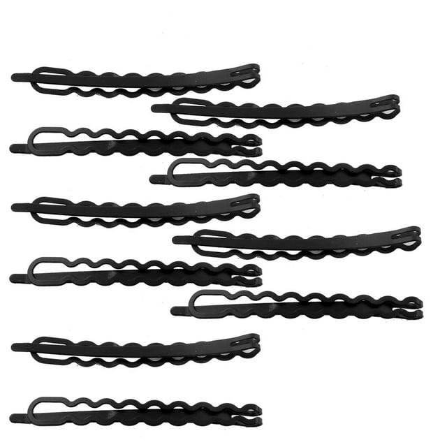 Unique Bargains Épingles à Cheveux en Forme de Vague pour Dames, Barrettes à Cheveux DIY, Épingles à Cheveux Noires 10 Pcs