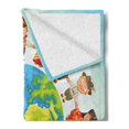 thumbnail image 2 of Earthy Soft Flannel Fleece Blanket, Planet Earth Surrounded with Children in Folk Costumes Cultural Diversity Ethnicity, Cozy Plush for Indoor and Outdoor Use, 50" x 60", Multicolor, by Ambesonne, 2 of 5
