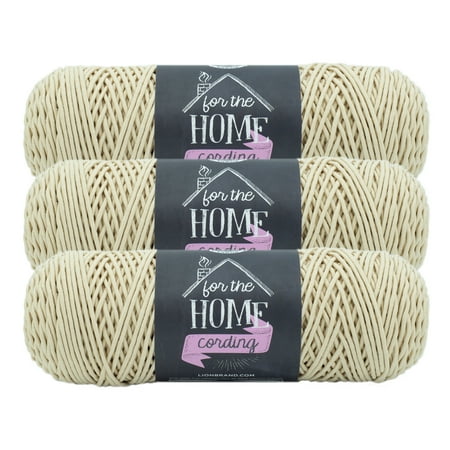 UPC: 0842093138976 | Lion Brand Yarn For the Home Cording Buff Medium Recycled Cotton  Polyester Beige Yarn 3 Pack