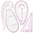 thumbnail image 1 of Juego de reglas de costura de patrón de 4 piezas, regla de curva francesa de costura de plástico de 4 estilos, reglas en forma de curva métrica para diseñadores y sastres, perfecto para dibujar, 1 of 5