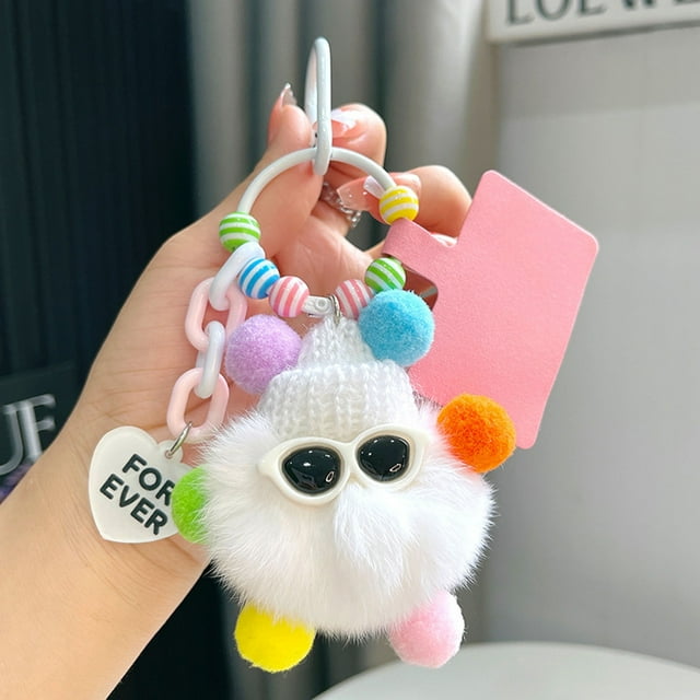 Mini Plush Keychain Toy | Soft Stuffed Fabric | Cute Embroidered Accessory for Bags, Keys, Safe Materials