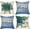 Blue, variant on Spring is in The Air Decorative Throw Pillow Covers 18 x 18 Set of 4, Bless My Blooms Tulip Flower Mason Jar Cushion Case Decor, Floral Stripes Bow Farmhouse Home Decoration for Sofa Couch