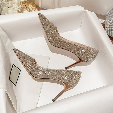 

HHH Officiate Shoes for Women Bridal Shoes Xiuhe Wedding Dress Two-Way Wear Crystal Shoes Spring and Summer 2024 New High Heel Stiletto Heel Not Tired Feet