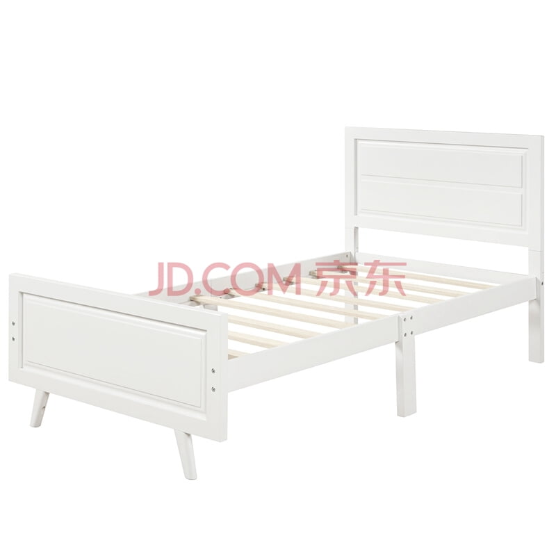white wooden single bed frame