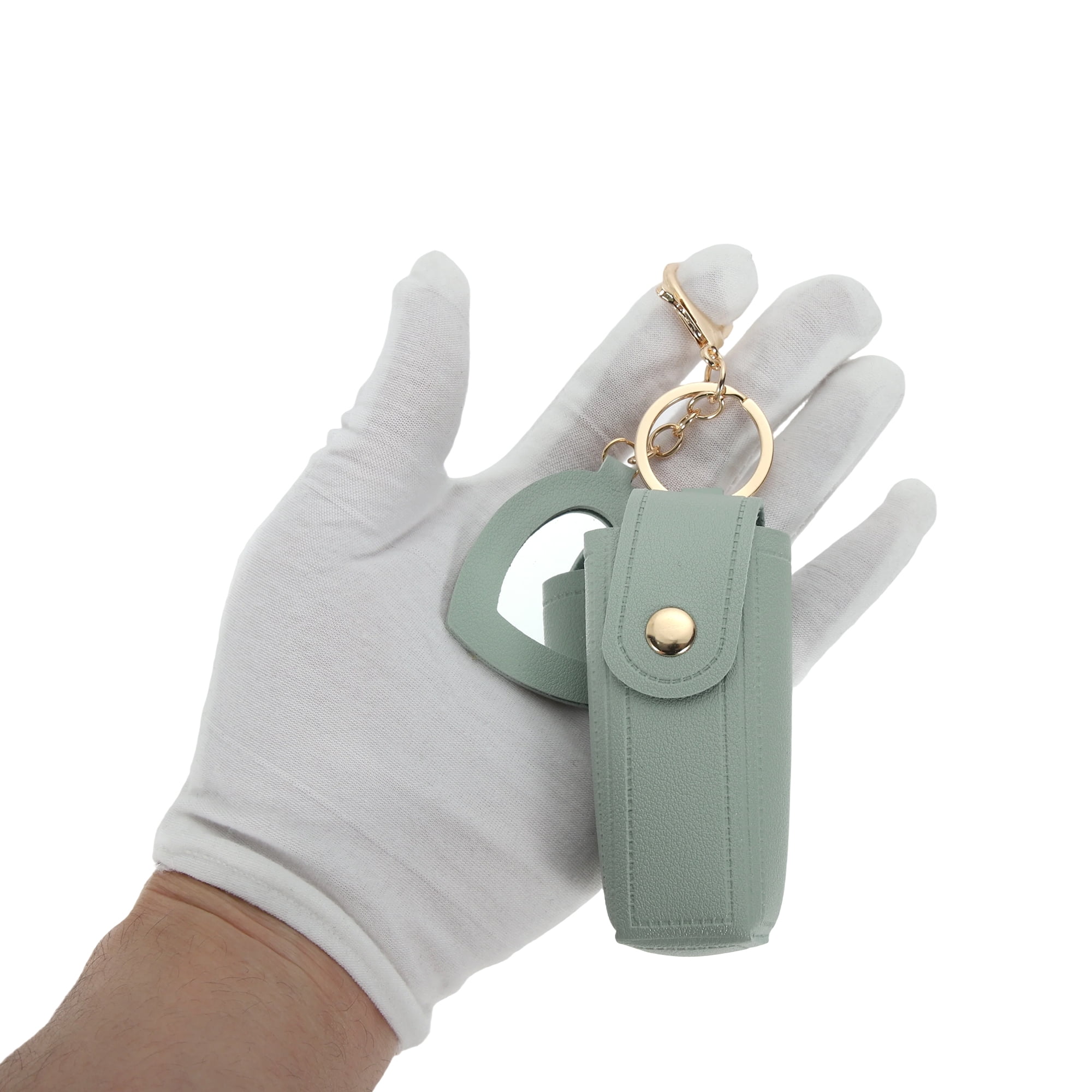 Unique Bargains Heart Mirror Lipstick Bag Handbag Charms for Accessories Light Green