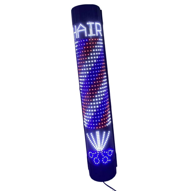 Peluquería Letrero abierto Giratorio Montado en la pared Rayas Novedad Iluminación Lámpara de pared Poste de peluquero Luz LED para fiesta en la calle Tijeras 120cmx20cm Macarena Luz de poste de peluquero
