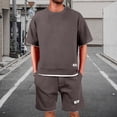 thumbnail image 5 of Shorts Sets Men 2 Piece Outfits Tracksuit Waffle T-Shirts and Shorts Clothes Casual Jogging Active Sets with Pockets, XL, 5 of 5