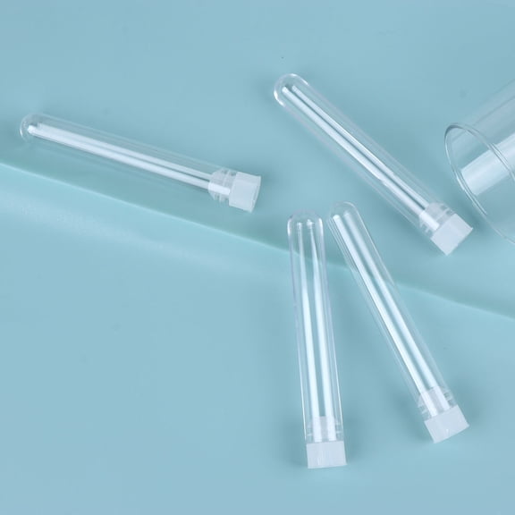 Masteelf White Plastic Test Tubes with Screw Caps for Liquid Holding Compact Pieces