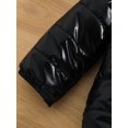 thumbnail image 6 of Qiylii Toddler Baby Winter Bear Ear Hood Coat, Solid Color Shine Long Sleeve Zipper Closure Down Cotton Jacket for Boys Girls,6M-5Years, 6 of 9