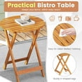 thumbnail image 5 of Costway 3 PCS Acacia Wood Patio Bistro Set Folding Table & Chairs Set with Cushions Beige, 5 of 11