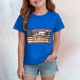 thumbnail image 2 of TOWED22 Independence Day Girls Shirt American Flag Graphic Tees Patriotic Short Sleeve Tshirts Summer Tops(Blue,11-12 Y), 2 of 4