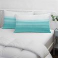 thumbnail image 4 of Aqua White Ombre King Size Pillow Cover, Pillowcase Protectors with Zipper, Breathable Decorative Throw Pillow Case Cover, Chic Modern Funny Abstract Striped Art Pillow Shams for Couch Sofa 20x36Inch, 4 of 8