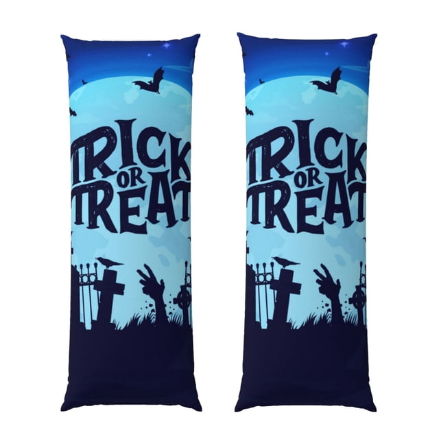 Balery Halloween Trick Or Treat Funda Protectora para Almohada Corporal de Algodón Hipoalergénico con Cierre(55 x 21 pulgadas), Almohadas No Incluidas