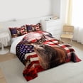thumbnail image 3 of American Flag Comforter Set, Cute Deer Down Comforter Twin Teens, United States Bedding Set USA Federations Stars Duvet Sets Geometric Stripes Bedroom Decor with 1 Pillowcase, 3 of 7