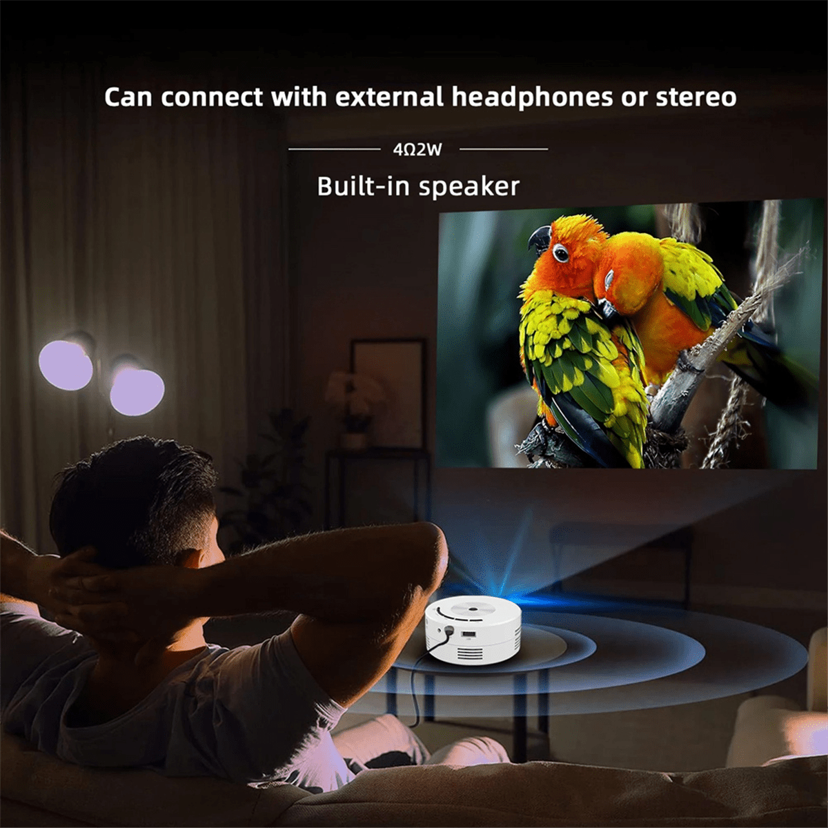 YT200 Mini Projector LED Home Media Player Audio Portable Projectors USB Video Wired Projection Same Screen Mirror