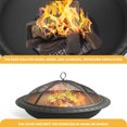 thumbnail image 4 of DWVO 26 inch Wood Burning Fire Pit for Camping Picnic Bonfire Patio Outside Backyard Garden Small Bonfire Pit Steel Firepit Bowl with Spark Screen, Log Grate, Poker, 4 of 6