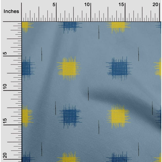 oneOone Cotton Silk Fabric Small Motif Ikat Printed Craft Fabric BTY 42 Inch Wide