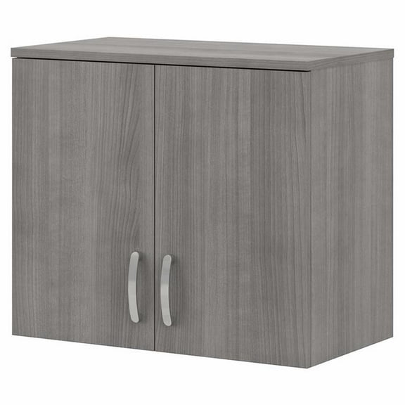 Pemberly Row Garage Wall Cabinet with Doors in Platinum Gray - Engineered Wood