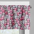 thumbnail image 3 of Ambesonne Cat Valance Pack of 2, Kawaii Doodle Humor, 42"X18", Pink Tan Lilac, 3 of 5