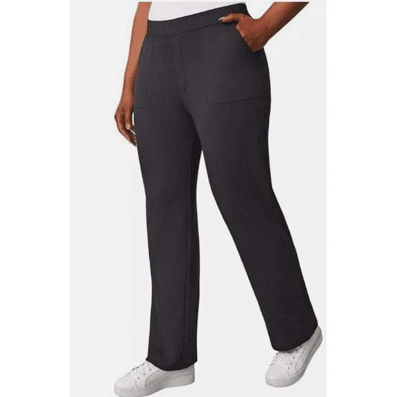 Mondetta Women's Herringbone Straight Leg Pants, Black XXL