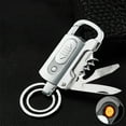 thumbnail image 2 of LACKUST Rechargeable LED Lighter Keychain,Clearance Keychains Rings for Keys for Men Women for Car,Transparent Design, Outdoor Windproof,Silver, 2 of 6