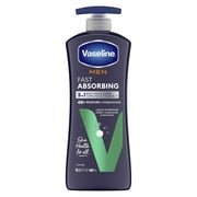 Vaseline Men Fast Absorbing Non Greasy Body Face and Hand Lotion All Skin, 20.3 oz