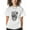 White, variant on Women's Graphic T-Shirt Black 3XL Women's Tops Skull Head with Cats Crew Neck Short Sleeve Shirts for Women
