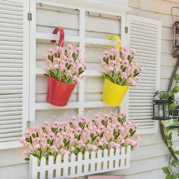 Artificial Flowers Faux Silk Mums 5 Pronged Ball Bulk Fake Small Mini Chrysanthemums With Stems For DIY White Wedding Centerpieces Floral Arrangements Vase Fillers Home Decorations