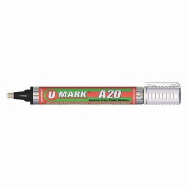 U-Mark Paint Marker with Reversible Tip,White 10705