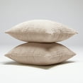 thumbnail image 3 of Deconovo 18" x 18" Traditional Cream Polyester Decorative Pillow Cases, (2 Count), 3 of 6