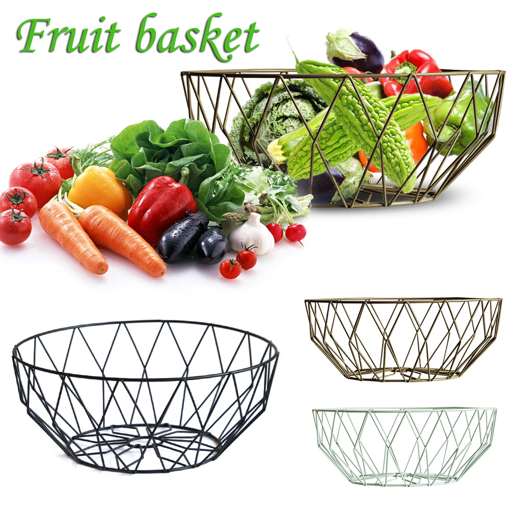 advancethy Fruit Basket Simple Style Iron Living Room Fruit Bowl Home Snack Plate Novel Storage Basket