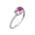 thumbnail image 2 of Women's Welry Created Oval Pink Sapphire Ring with Diamond Accents in 10kt White Gold, Size 7, 2 of 4