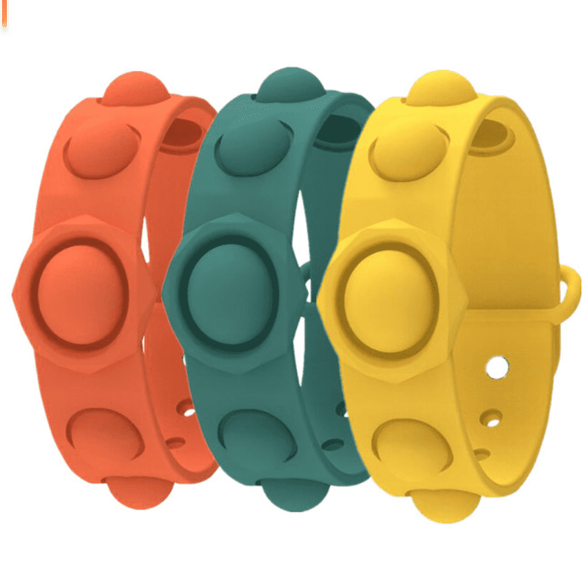 3Pcs Popit Fidget Toys Hand Spinner Bracelet Stress Reliever Simple Dimple Gifts 