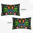 thumbnail image 4 of Naloa Roosters and Flowers Pillowcase, Throw Pillowcase, Wrinkle-Free, Stain-Resistant with Hidden Zipper for Bedroom Sofa - 14"x20", 4 of 9
