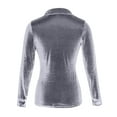 thumbnail image 2 of Vedolay Womens Shirts Long Sleeve Elegant Long Sleeve Blouse Shirt Top Chiffon Blouse Silver,M, 2 of 2