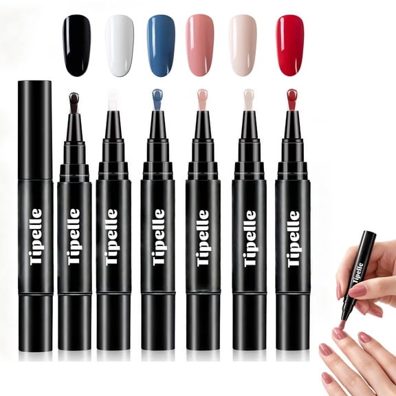 Tipelle Nail Polish Pen Set, Portable Fast Dry DIY Glossy Nail Art Kit, Smooth Flow Long Lasting (Set)