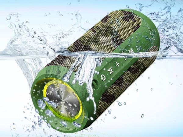 EDUPLINK M6Pro Waterproof Portable Bluetooth Speaker, 20W Louder Wireless Speaker with 20 Hours Playtime, RGB Lights, and TF Slot, Green